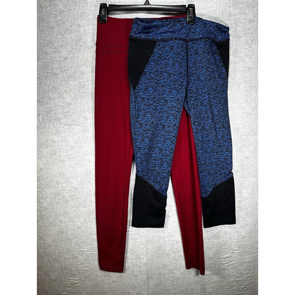 Lot of 2 Forever 21 Athletic Leggings Casual Pants Women's Size XS Red Blue